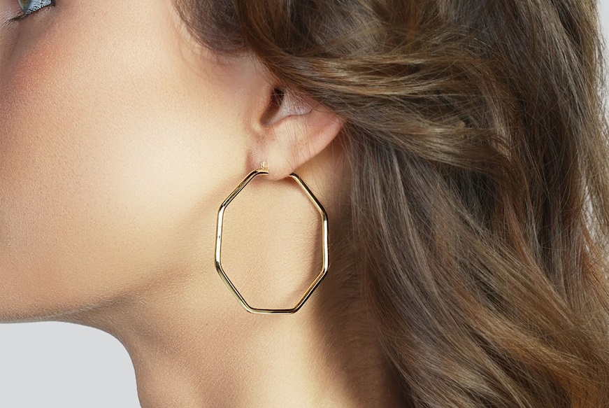Orecchini Line in bronzo dorato Unoaerre