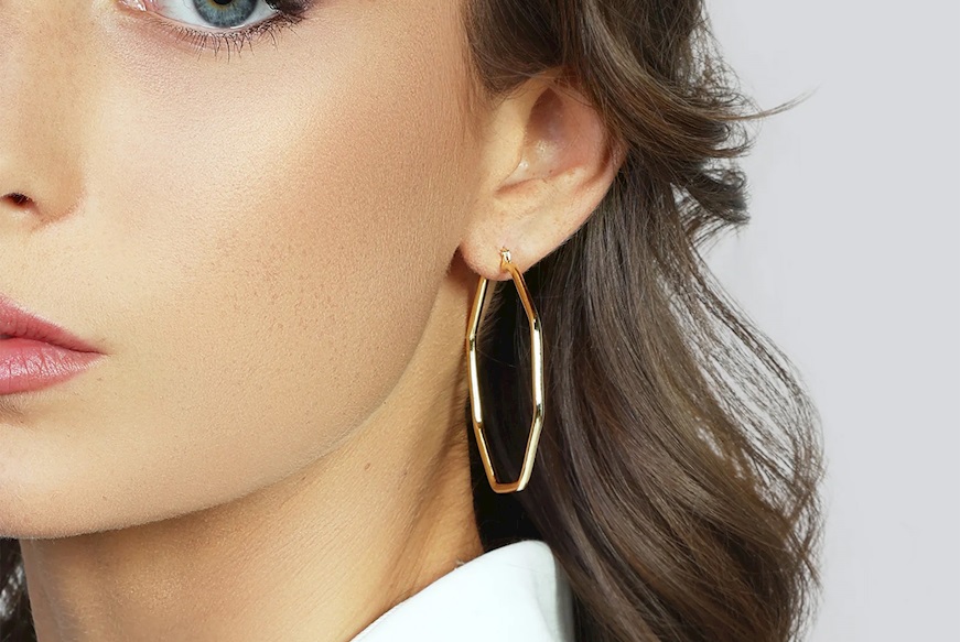 Orecchini Line in bronzo dorato Unoaerre