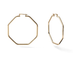 Orecchini ottagonali Line in bronzo dorato Unoaerre