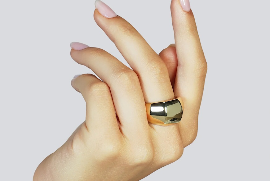 Anello Dinamica in bronzo dorato Unoaerre