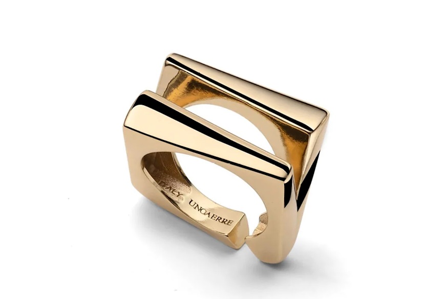Anello Dinamica in bronzo dorato Unoaerre