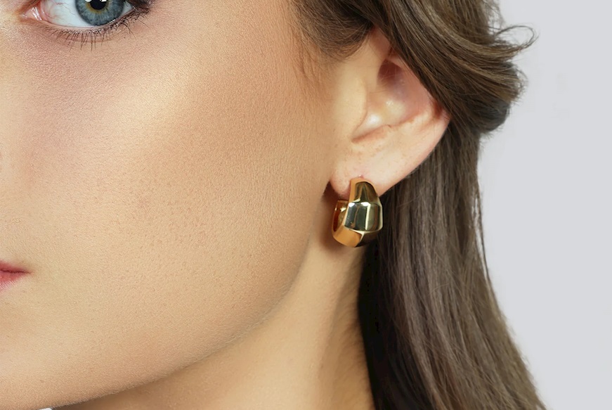 Orecchini Dinamica in bronzo dorato Unoaerre