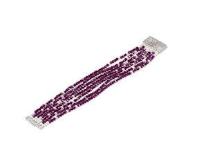 Bracciale ottone con cristalli bordeaux Sovrani