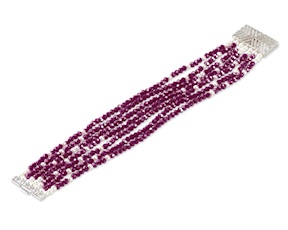 Bracciale ottone con cristalli bordeaux Sovrani