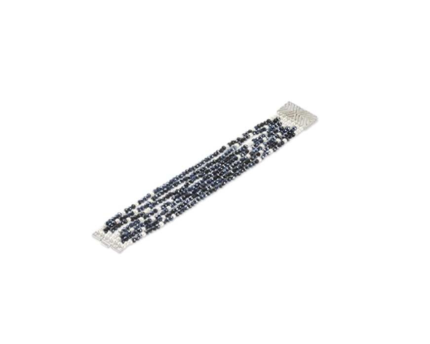 Bracciale ottone con cristalli blu Sovrani