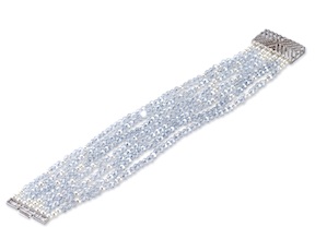 Bracciale ottone con cristalli celeste Sovrani