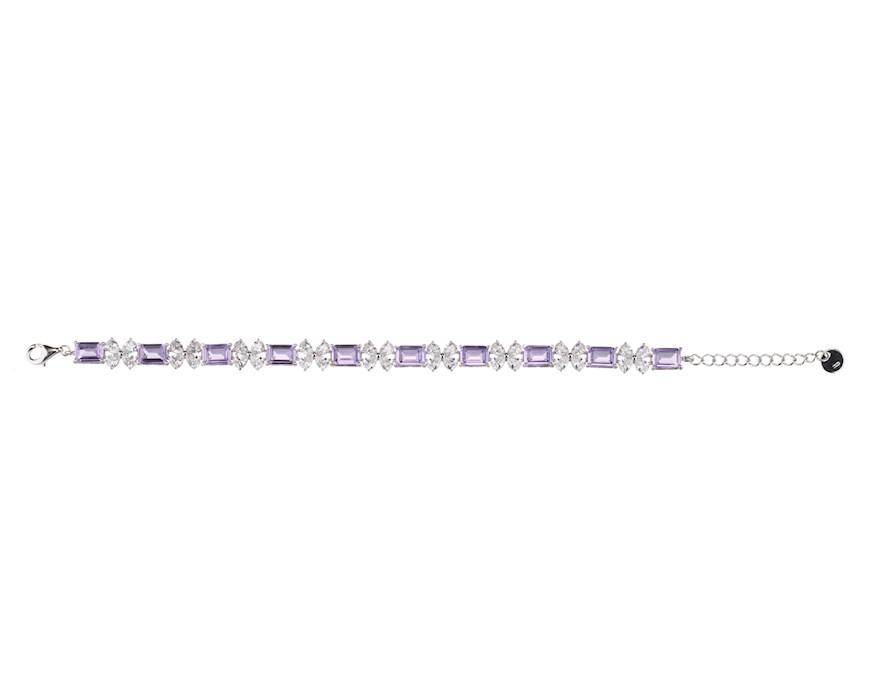 Bracciale argento con cubic zirconia e zircone lavanda Sovrani