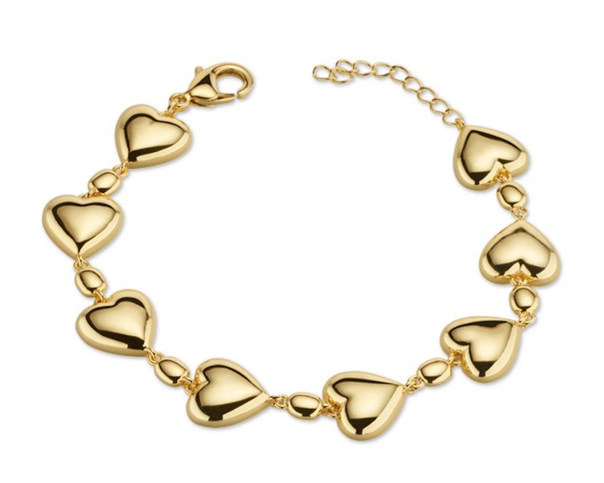 Bracciale Cuore ottone finitura oro Sovrani