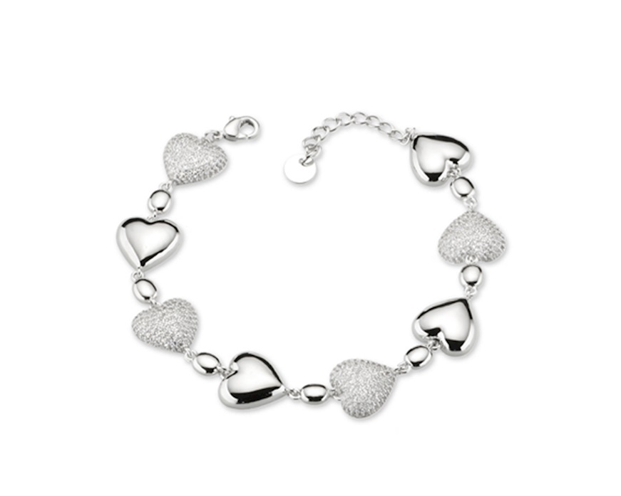 Bracciale Cuori ottone con cubic zirconia Sovrani