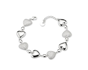 Bracciale Cuori ottone con cubic zirconia Sovrani