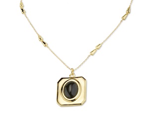 Collana ottone finitura oro con occhio di gatto nero Sovrani