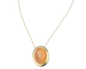Collana ottone finitura oro con occhio di gatto arancio Sovrani