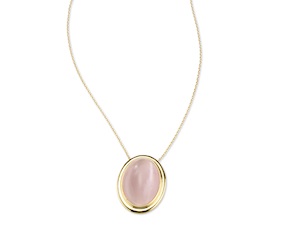 Collana ottone finitura oro con occhio di gatto rosa Sovrani