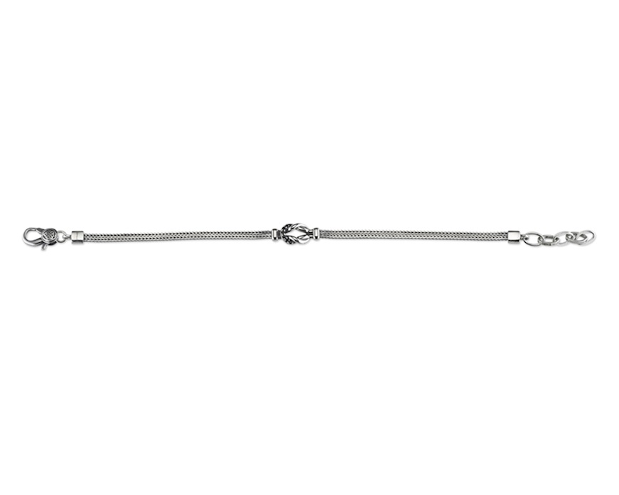 Bracciale uomo argento con nodo e zirconi neri Sovrani