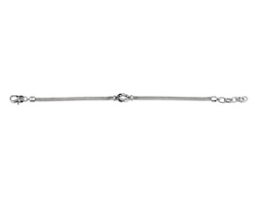 Bracciale uomo argento con nodo e zirconi neri Sovrani