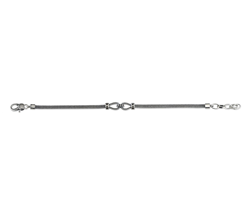 Bracciale uomo argento con zirconi neri Sovrani
