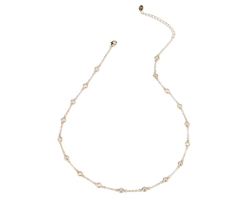 Collana argento con finitura oro e cubic zirconia Sovrani