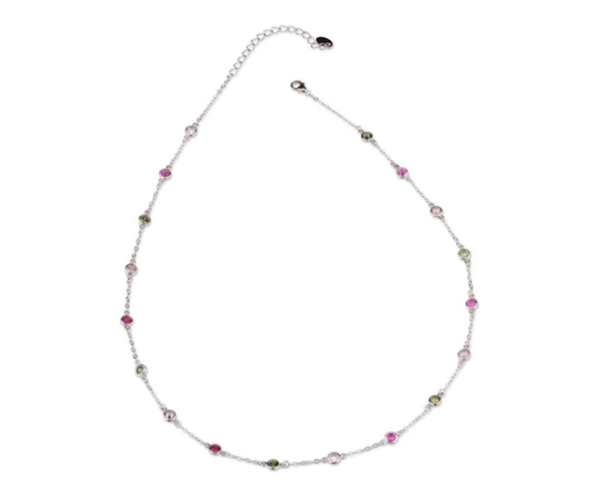 Collana argento con zirconi multicolor Sovrani
