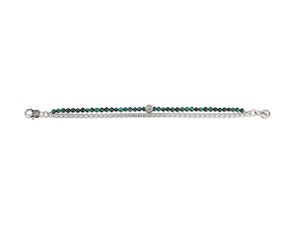 Bracciale acciaio con occhio di tigre verde Sovrani
