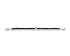 Bracciale acciaio con agata nera Sovrani