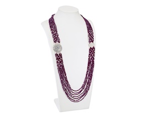 Collana ottone con cristalli bordeaux Sovrani