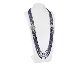 Collana ottone con cristalli blu Sovrani