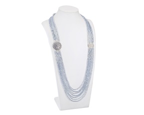 Collana ottone con cristalli celeste Sovrani