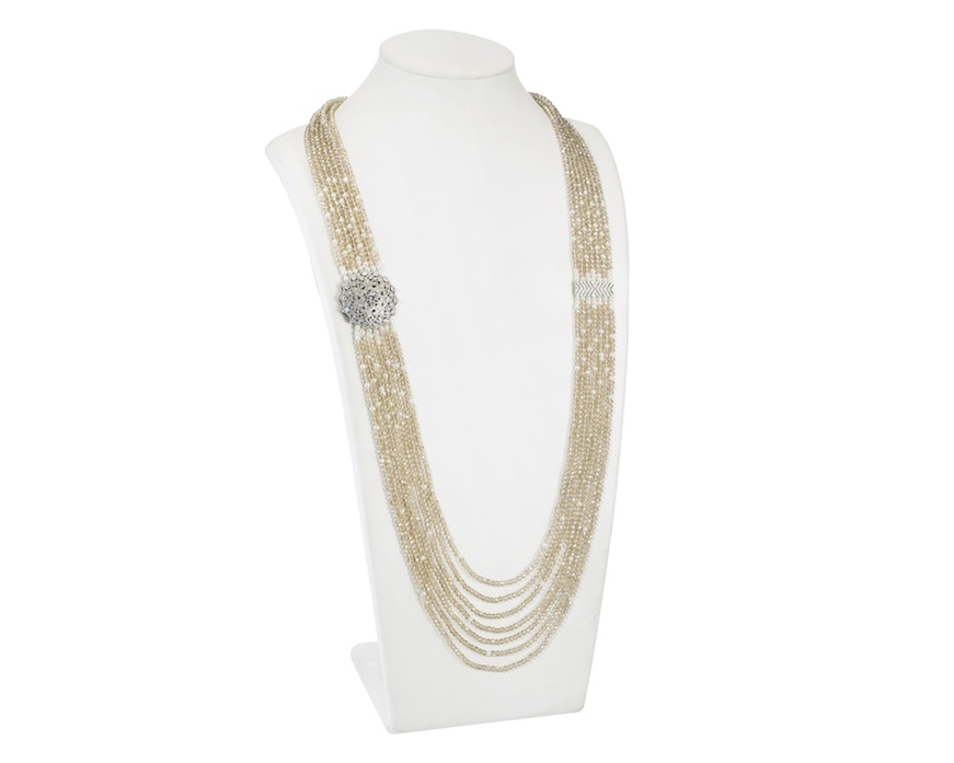 Collana ottone con cristalli champagne Sovrani