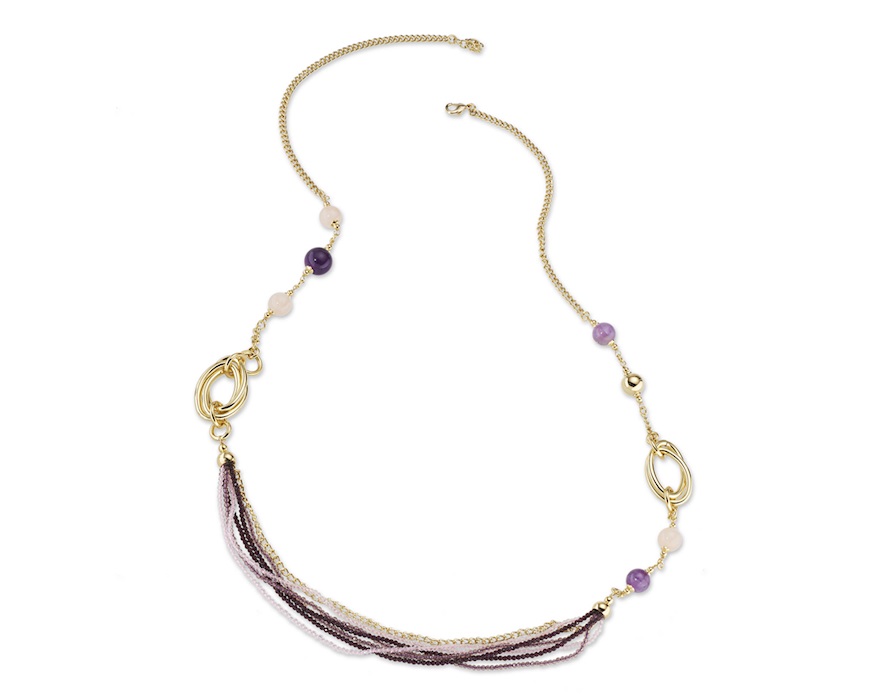 Collana Astree ottone finitura oro con ametista Sovrani