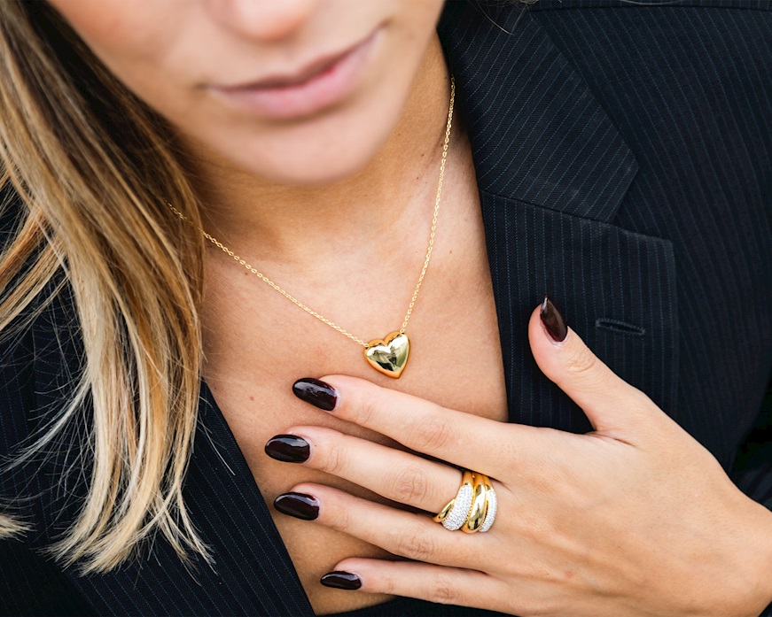 Necklace Heart brass Sovrani