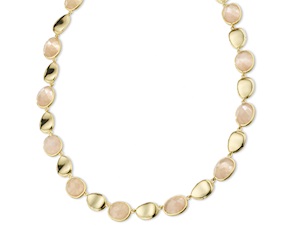 Collana ottone finitura oro con occhio di gatto rosa Sovrani