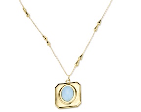 Collana ottone finitura oro con occhio di gatto turchese Sovrani