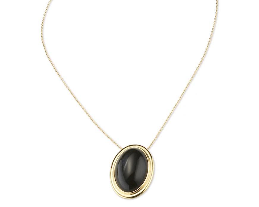 Collana ottone finitura oro con occhio di gatto nero Sovrani