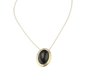 Collana ottone finitura oro con occhio di gatto nero Sovrani