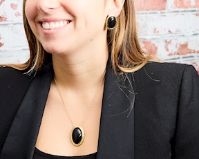 Collana ottone finitura oro con occhio di gatto nero Sovrani