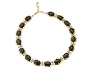 Collana ottone finitura oro con occhio di gatto nero Sovrani
