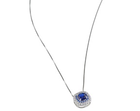 Collana Luce argento con cubic zirconia e zircone zaffiro Sovrani