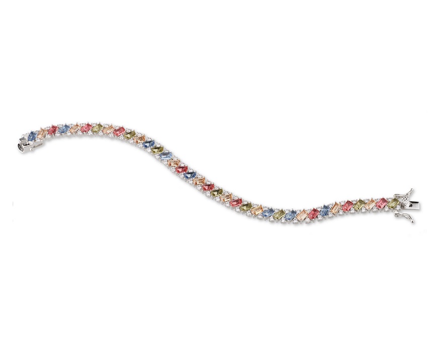 Collana argento con zirconi multicolor Sovrani