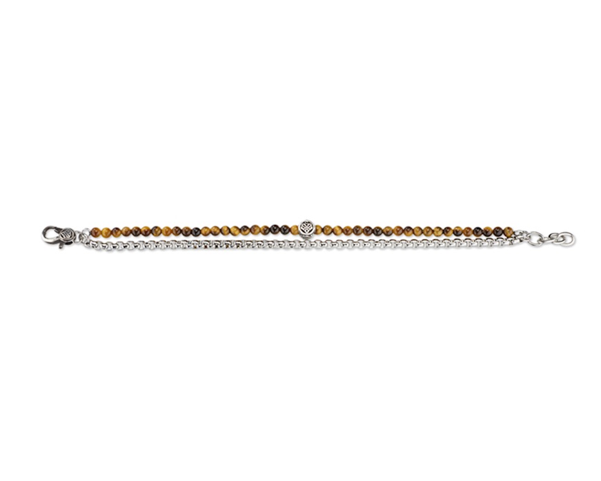 Bracciale uomo acciaio con occhio di tigre Sovrani