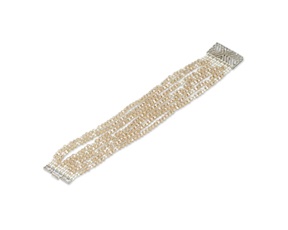 Bracciale ottone con cristalli champagne Sovrani