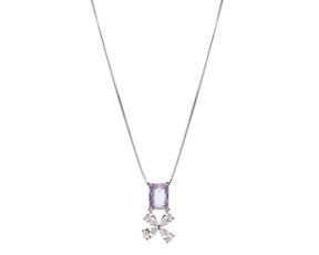 Collana argento con cubic zirconia e zircone lavanda Sovrani