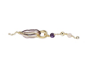 Bracciale Astree ottone finitura oro con ametista Sovrani