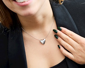 Collana Cuore ottone finitura rodio Sovrani