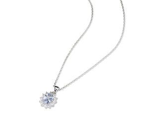 Collana argento con cubic zirconia e zircone acquamarina Sovrani