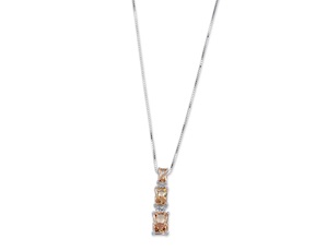 Collana argento con cubic zirconia e zirconi ambra Sovrani