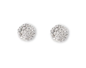 Orecchini Fiore argento con zirconi bianchi Sovrani
