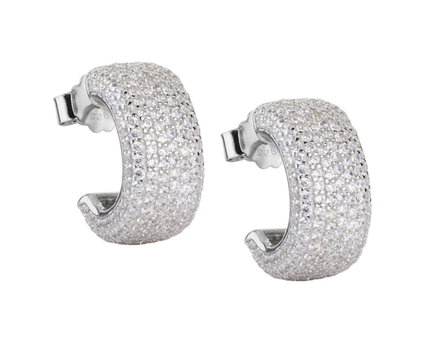 Orecchini Mezzaluna argento con cubic zirconia Sovrani
