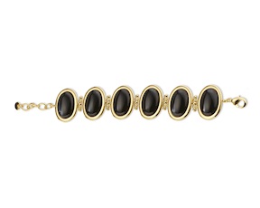 Bracciale ottone finitura oro con occhio di gatto nero Sovrani