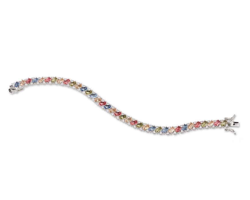 Bracciale argento con zirconi multicolor Sovrani