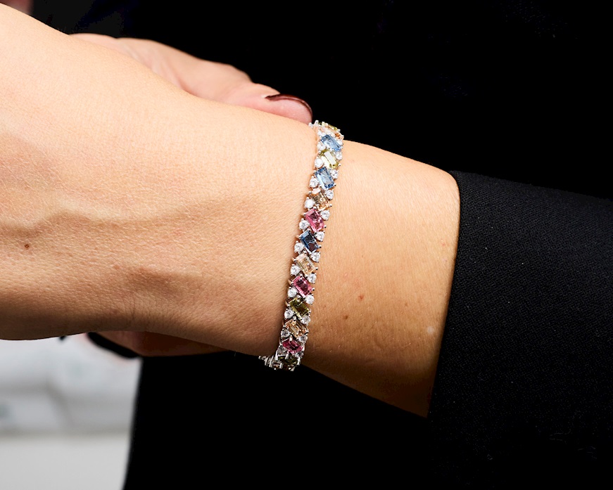Bracciale argento con zirconi multicolor Sovrani